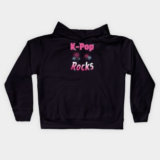 K-Pop Rocks with Fireworks and Stars Kids Hoodie